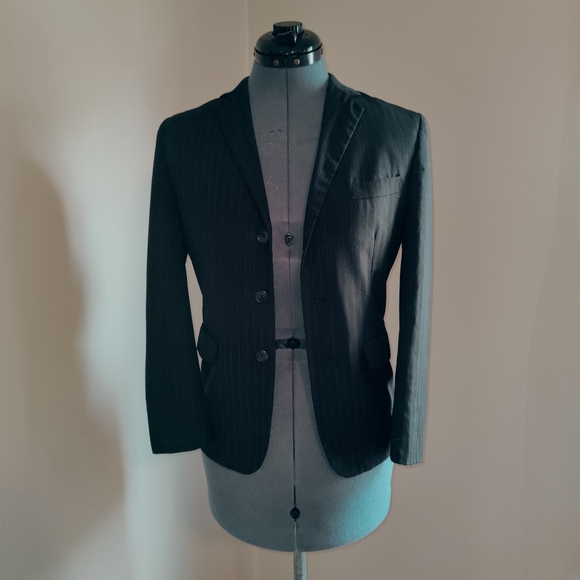 CALVIN KLEIN Black Pink Stripe Blazer - Picture 1 of 11